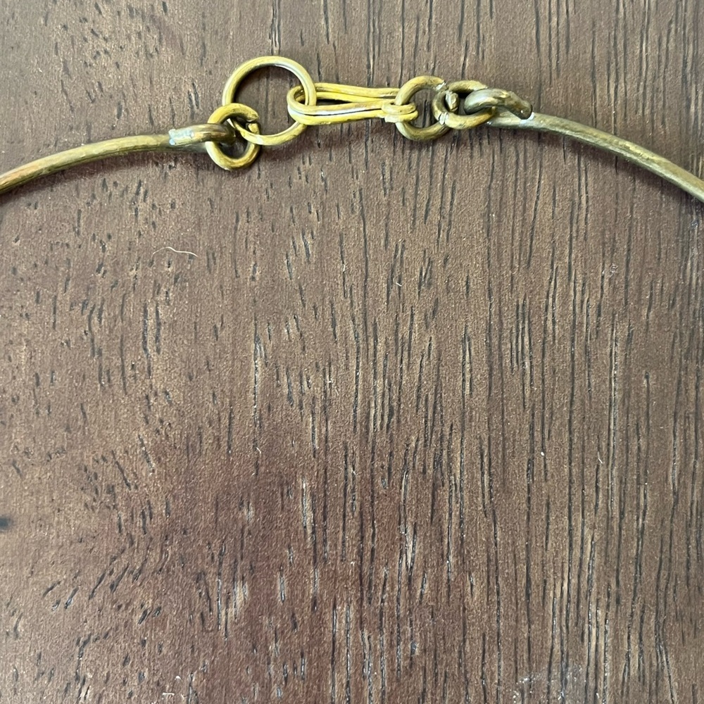 ❌SOLD❌Vintage Mid Century Modern Bib Necklace Brass & Copper - Picture 4 of 8